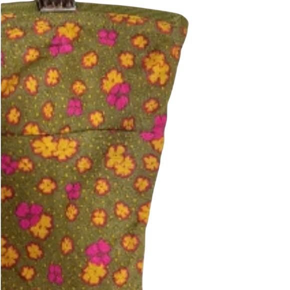 Free People Midi Skirt IRL Floral Olive Green Midi Skirt Lettuce Hem, New w/ Tag - Picture 5 of 8